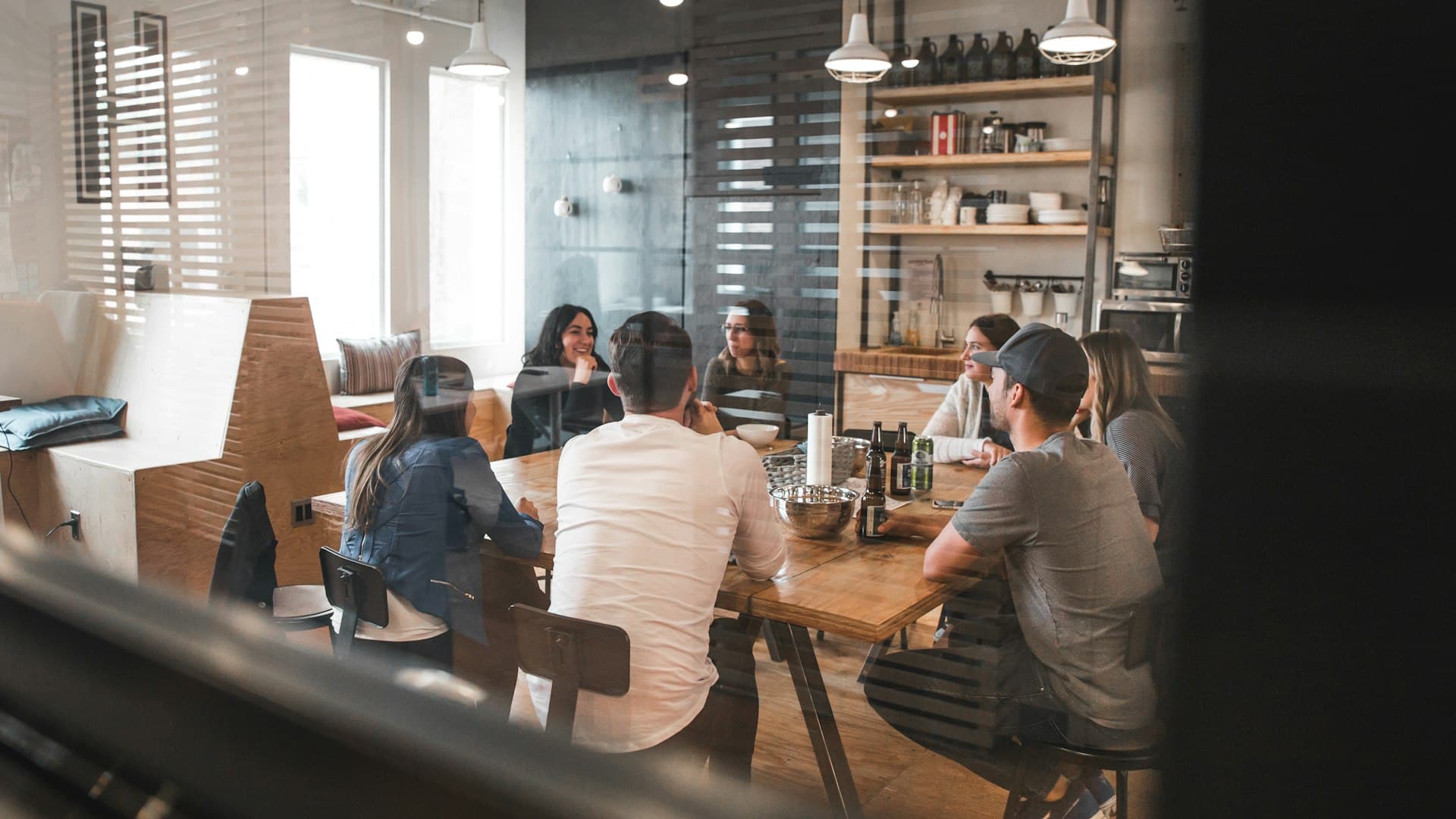 An informal meeting in a coworking space