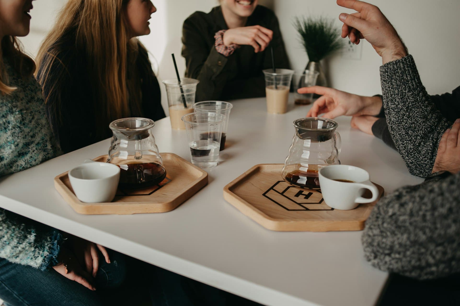 Friends having coffee